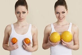 povečanje prsi s sadjem